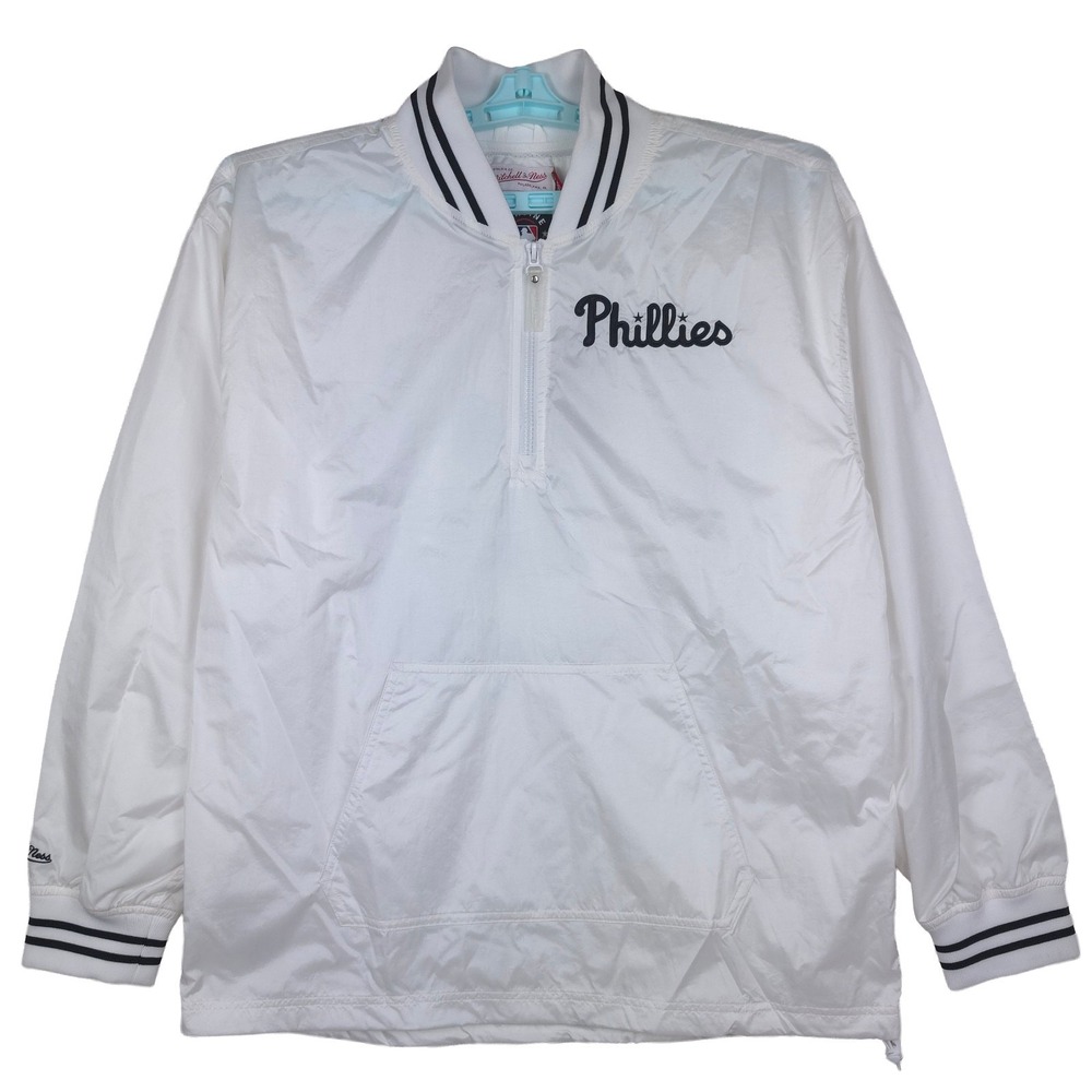 Philadelphia Phillies Mitchell & Ness MLB Medium Jacket Light Weight White NWT